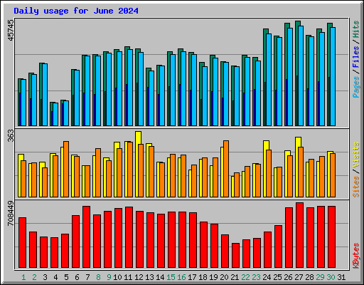 Daily usage for June 2024