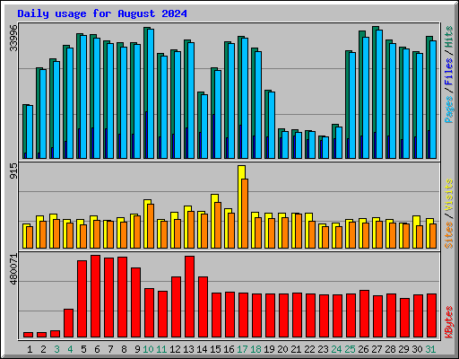 Daily usage for August 2024