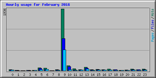 Hourly usage for February 2016