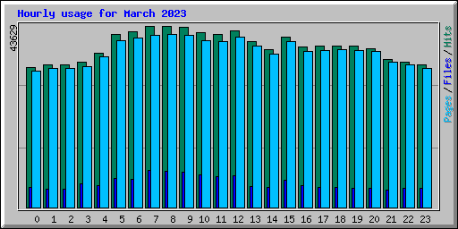 Hourly usage for March 2023